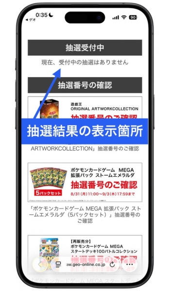 ゲオ・ポケモンカード・抽選10